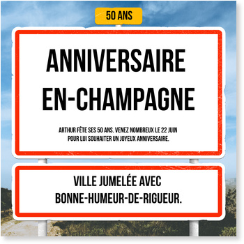 Carte invitation anniversaire 50 ans | bonnyprints.fr