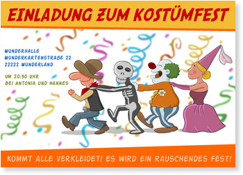 Einladungskarten Karneval und Fasching | Lieferzeit 1-2 ...