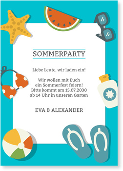 Einladungskarten Sommerfest Versandfertig in 24 Stunden