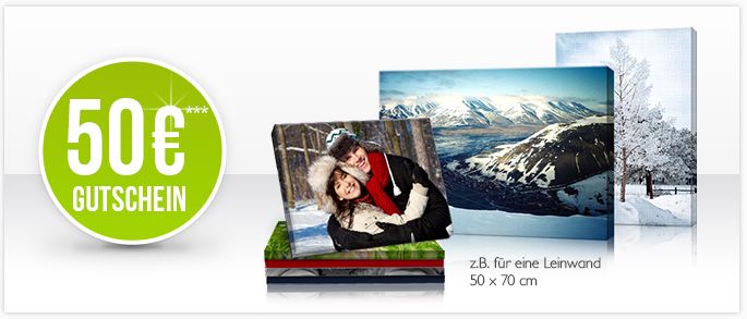 50 Euro Gutschein 50 Euro Gutschein und Leinwand