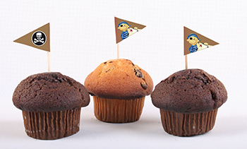 Muffindekoration für Piratenparty Muffindekoration