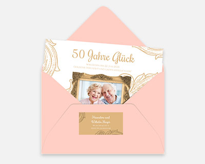 Extras Einladungskarten Goldene Hochzeit