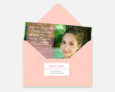 Extras Dankeskarten Konfirmation